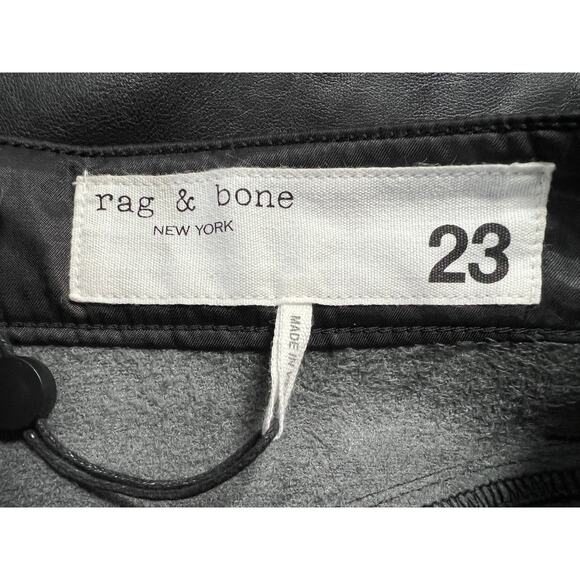 RAG & BONE WOMENS 23 HARLOW FULL LENGTH FAUX LEATHER STRAIGHT PANT BLACK NEW - Picture 5 of 15